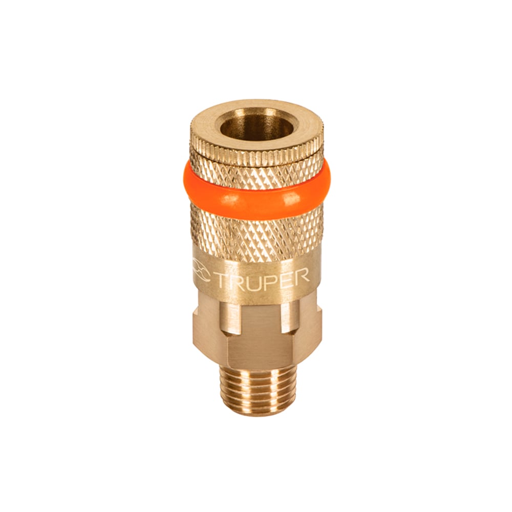 ACOPLE DE LATÓN CUERDA 1/4 NPT MACHO TRUPER - 1