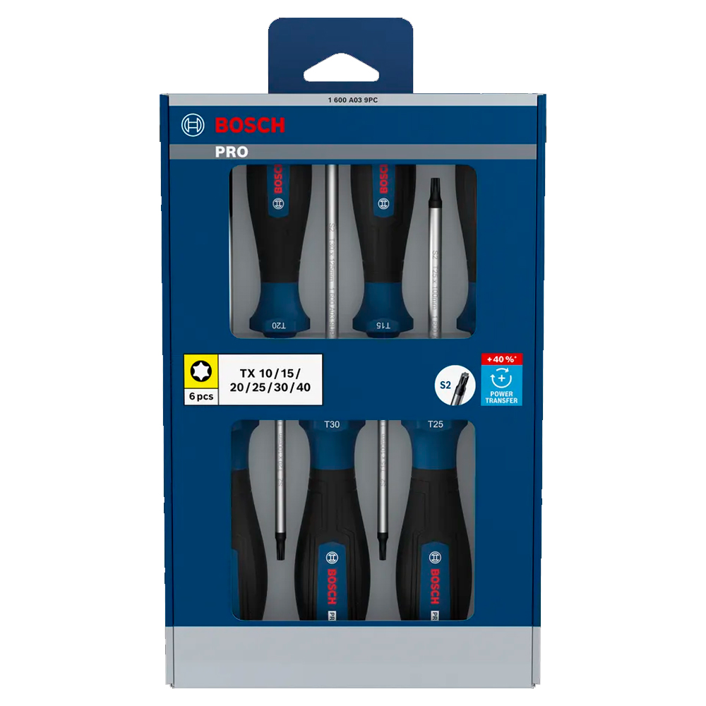 JUEGO DESTORNILLADOR PRO BOSCH TX X 6 PZ 1600A039PC - 1