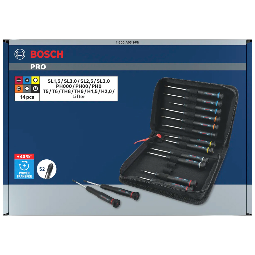 JUEGO DESTORNILLADOR PRO BOSCH PH/SL/TX/TH/H 14PZ 1600A039PN - 2
