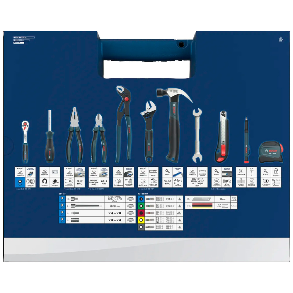 SET DE HERRAMIENTAS MANUALES BOSCH X 89 PZ 1600A03AL2 - 3