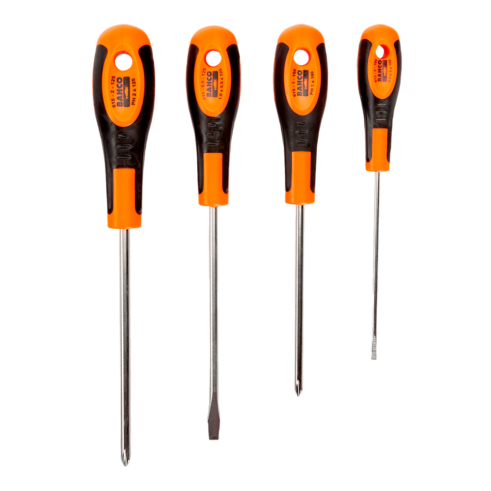 SET DESTORNILLADORES PLANO/PHILLIPS 4P BAHCO 602-4-LA - 2