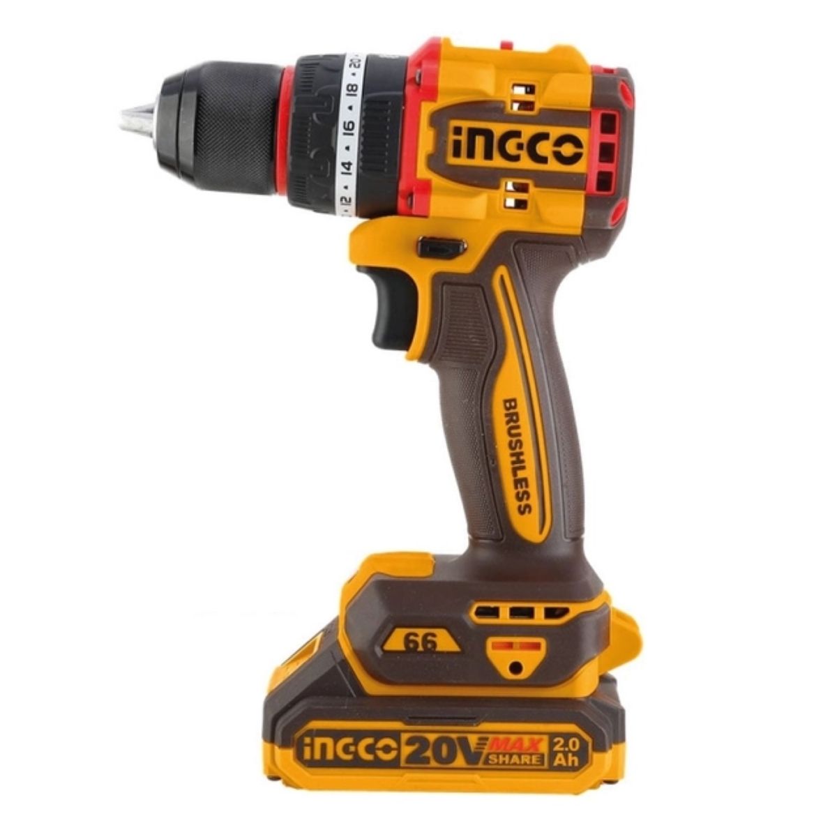 KIT TALADRO PERCUTOR 20V + 166 HERRAMIENTAS INGCO HKTHP41662 - 3