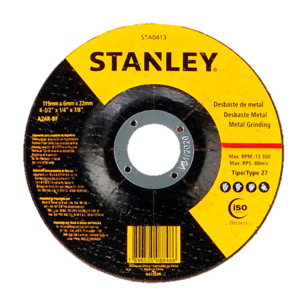 AMOLADORA ESMERIL STANLEY SG7115V10 4 1/2' 750W + 10 DISCOS - 4