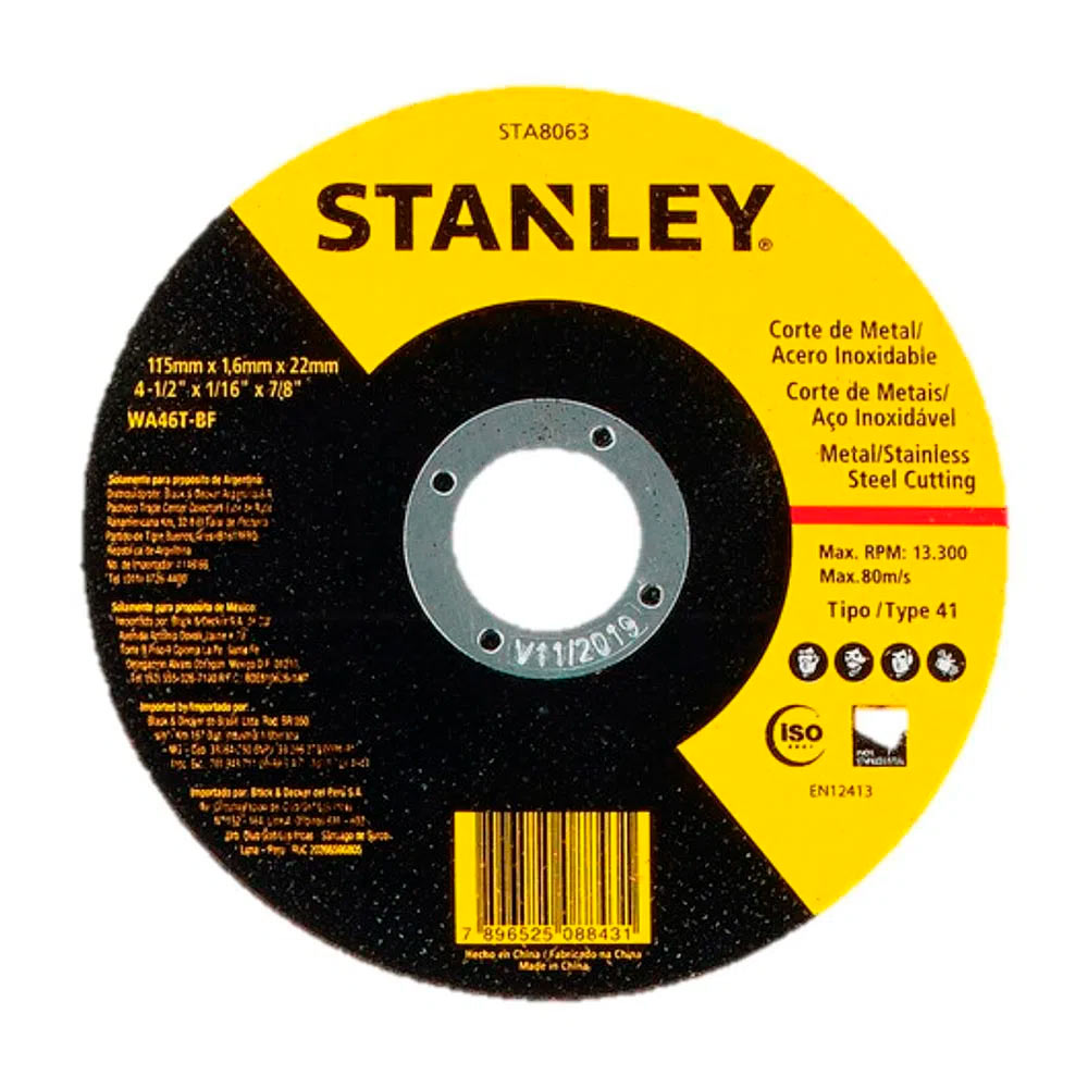 AMOLADORA ESMERIL STANLEY SG7115V10 4 1/2' 750W + 10 DISCOS - 5