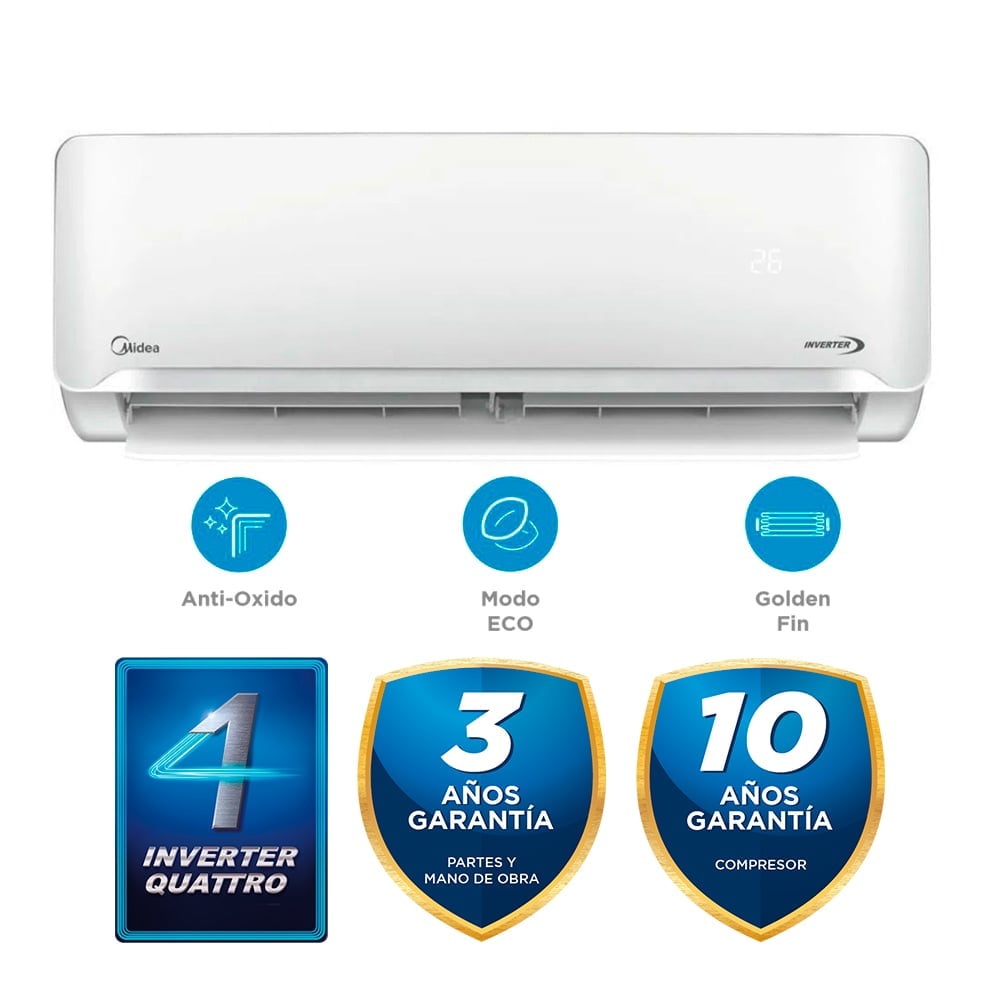 AIRE ACONDICIONADO MIDEA SPLIT PARED INVERTER FRÍO 12000 BTU - 2