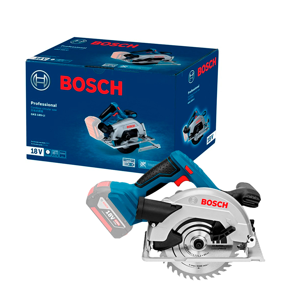 TALADRO ATORNILLADOR BOSCH GSR 185-LI +SIERRA GKS 185 + 2BAT - 6