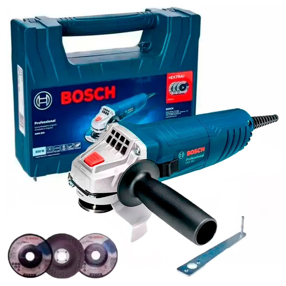 ESMERIL AMOLADORA 850W BOSCH GWS 850 NUEVO +MALETA +3 DISCOS - 1