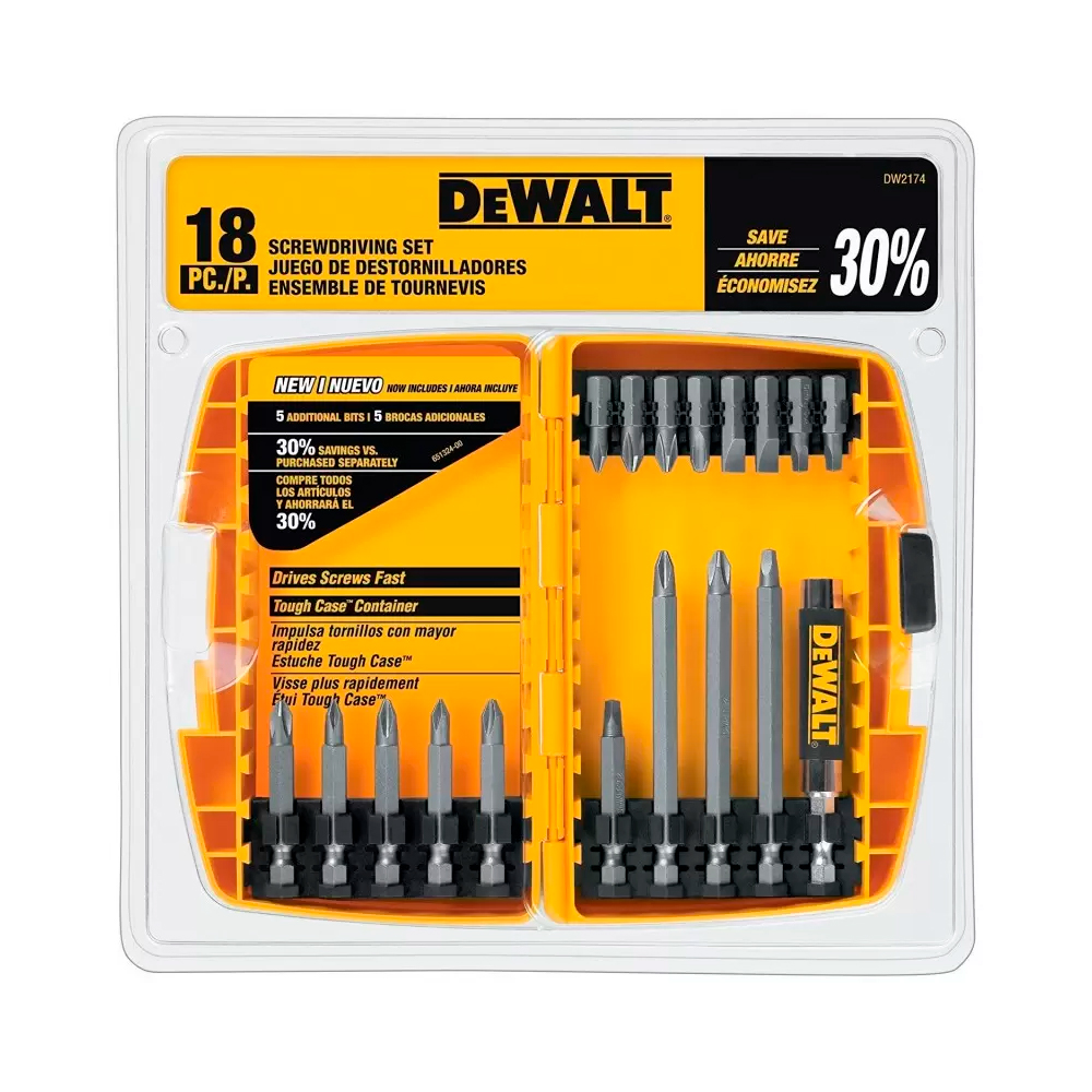 DEWALT SET DE 18 PUNTAS PARA ATORNILLAR - 1
