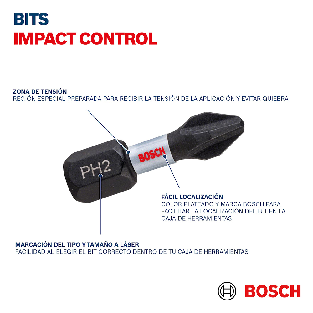 SET BIT 8PZAS BOSCH IMPACT CONTROL 25MM - 4