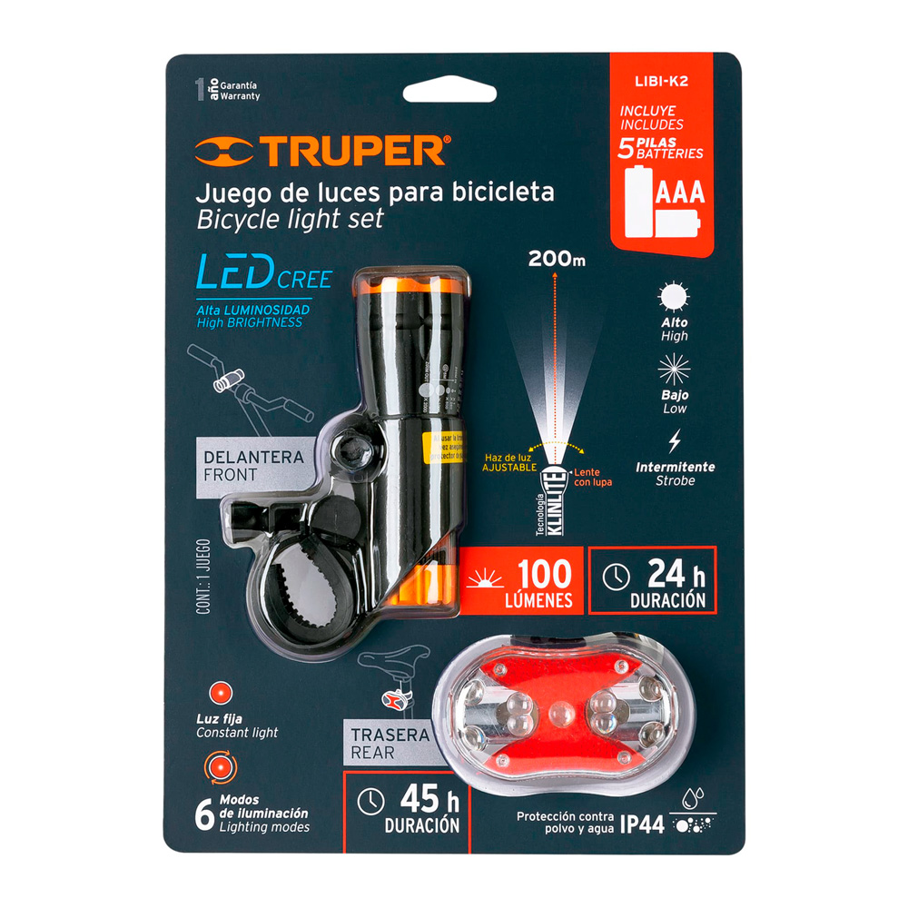 JUEGO DE LINTERNA TRUPER PARA BICICLETA 16798 - 2