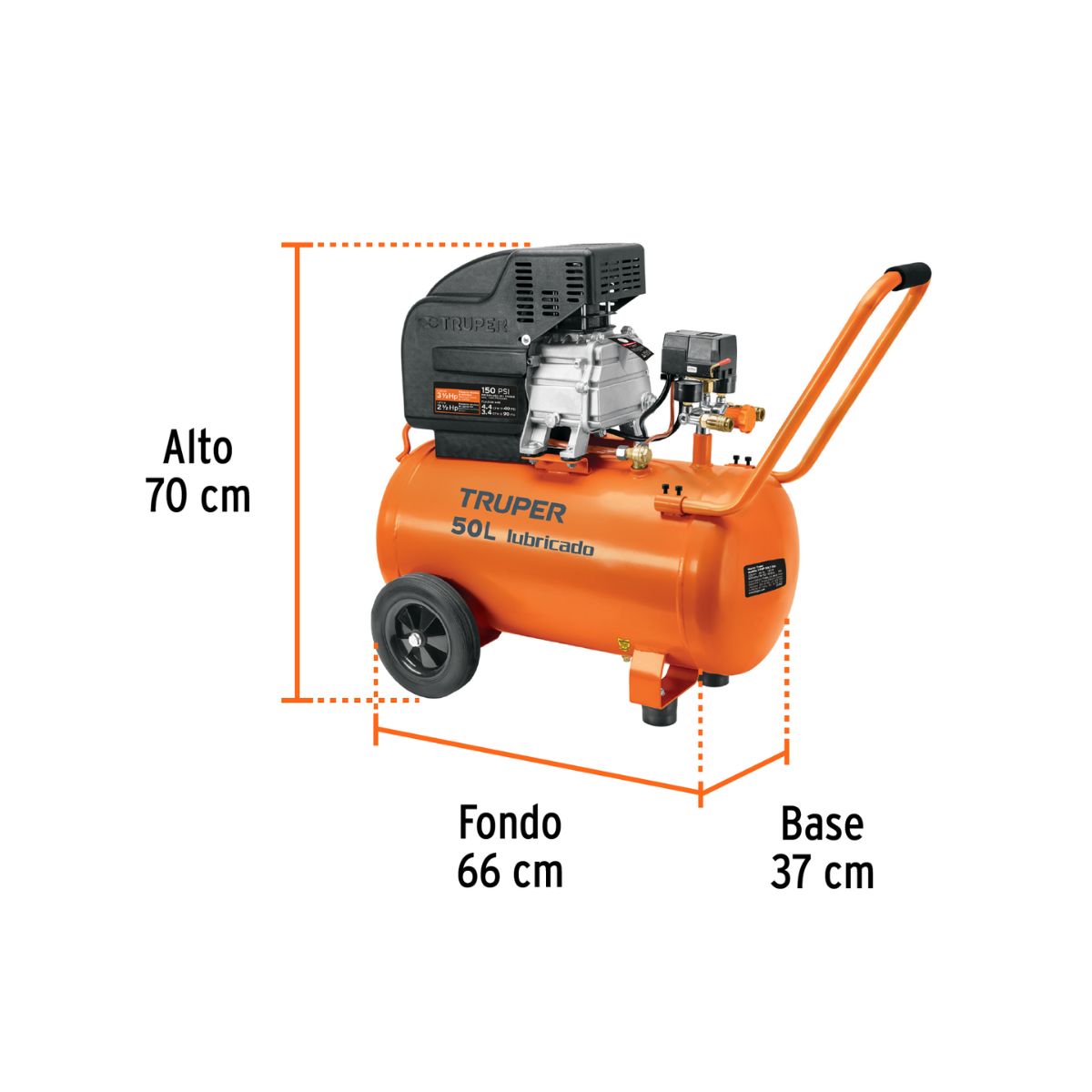 COMPRESOR AIRE 50 L 3.5 HP 220V 60HZ 11837 TRUPER - 3