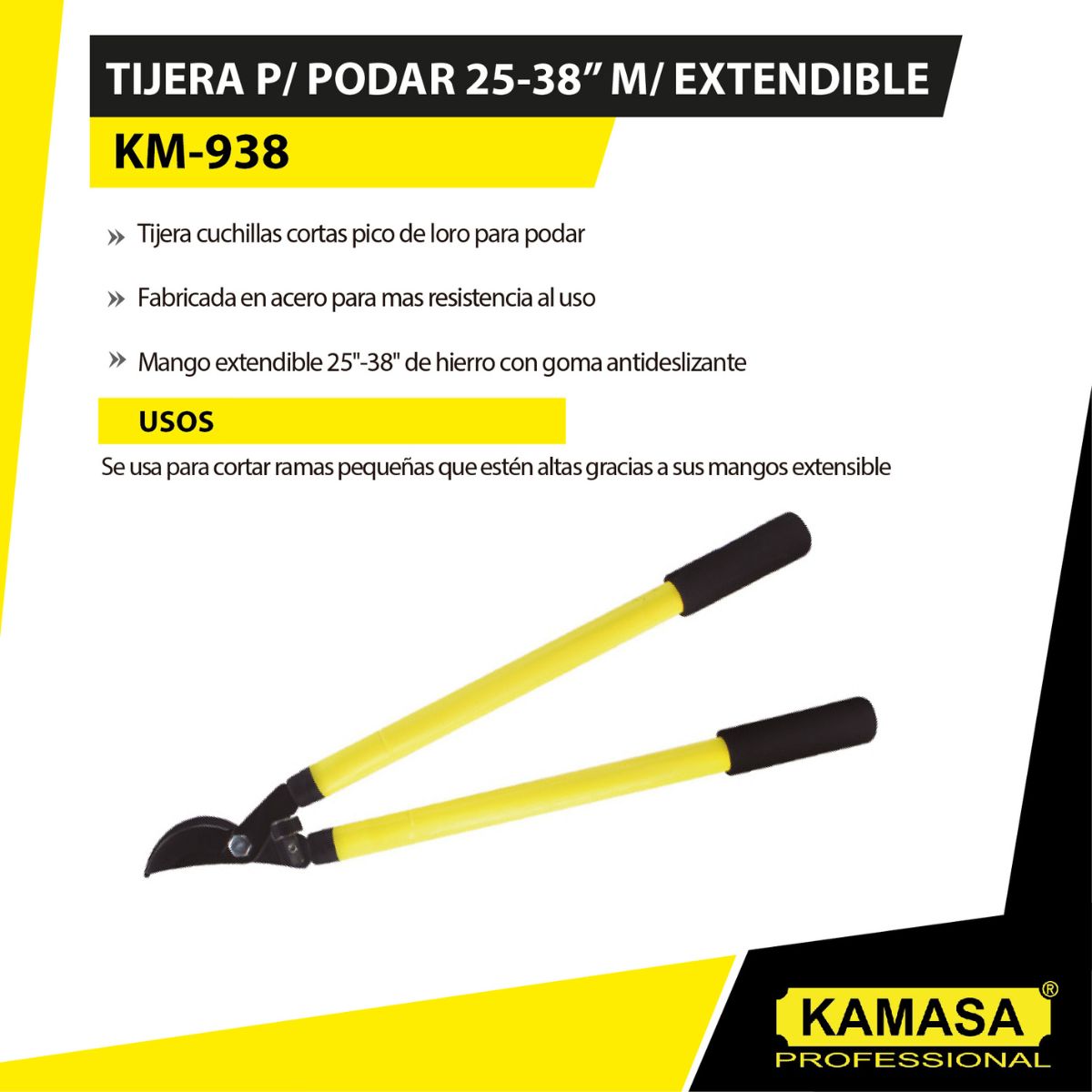 TIJERA PARA PODAR 25-38' MANGO EXTENSIBLE KAMASA - 2