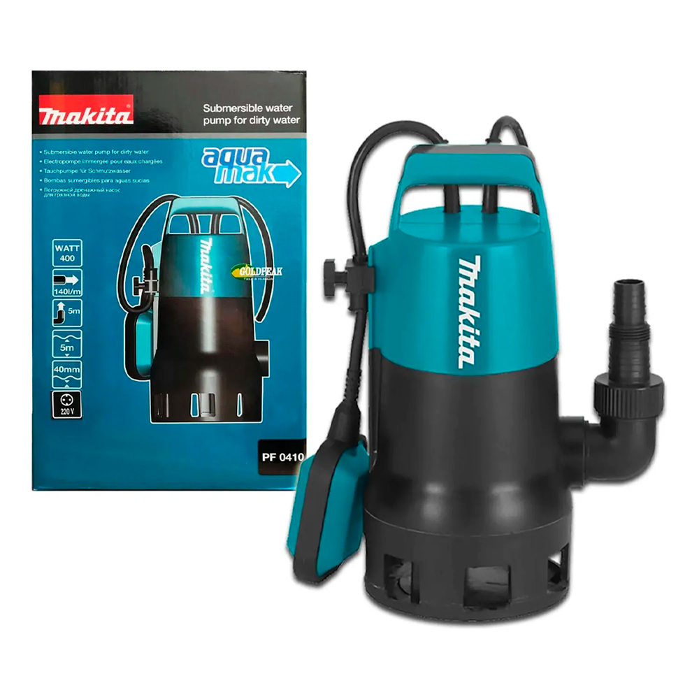 BOMBA SUMERGIBLE MAKITA PF0410 400W 140 L/MIN AGUAS SUCIAS - 2