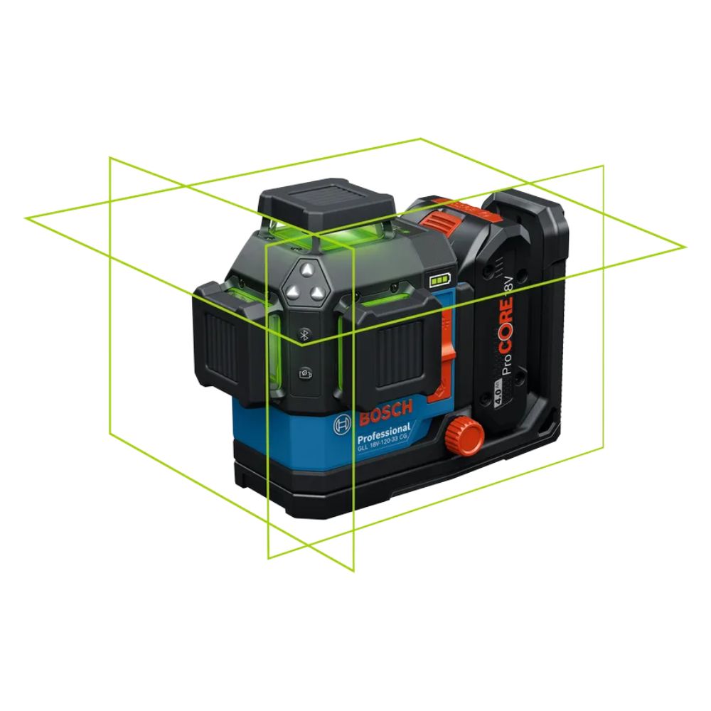 NIVEL LÁSER BOSCH GLL 18V-120-33 CG PROFESIONAL 3×360° VERDE 18V - 1