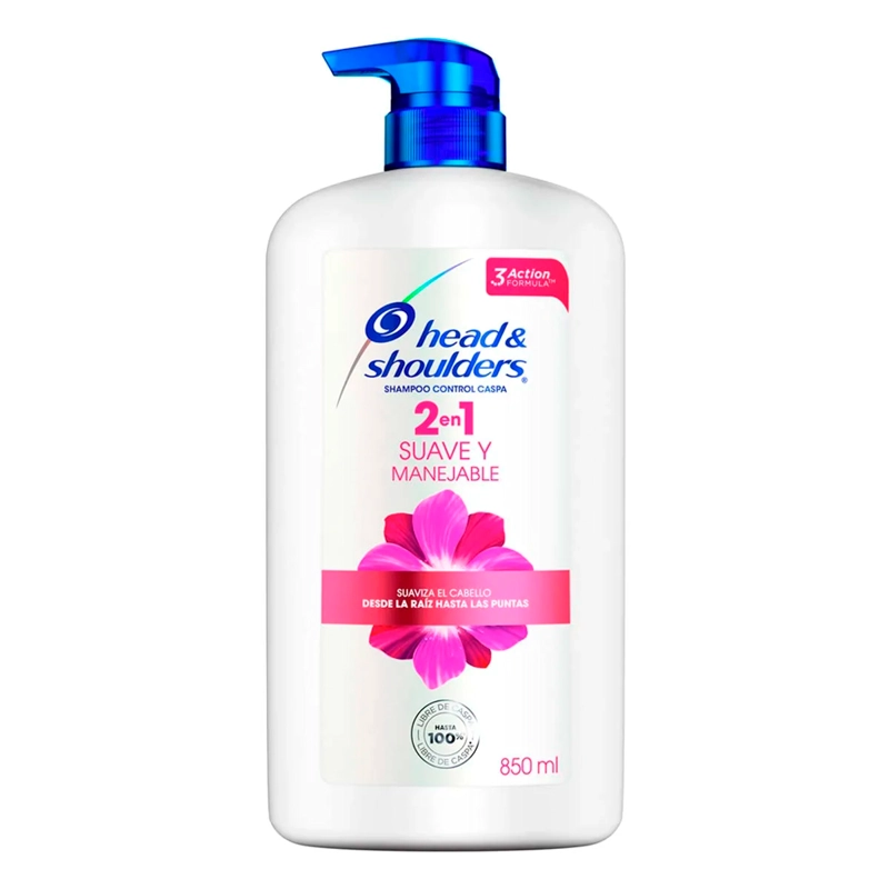 SHAMPOO HYS 2 EN 1 SUAVE Y MANEJABLE 850 ML - 1