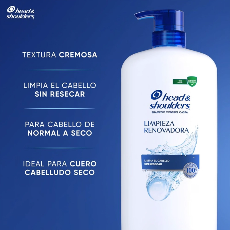 SHAMPOO HEAD Y SHOULDERS LIMPIEZA RENOVADORA 850 ML - 4