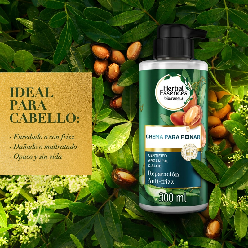 HERBAL ESSENCES CREMA PARA PEINAR ARGAN OIL Y ALOE 300ML - 3