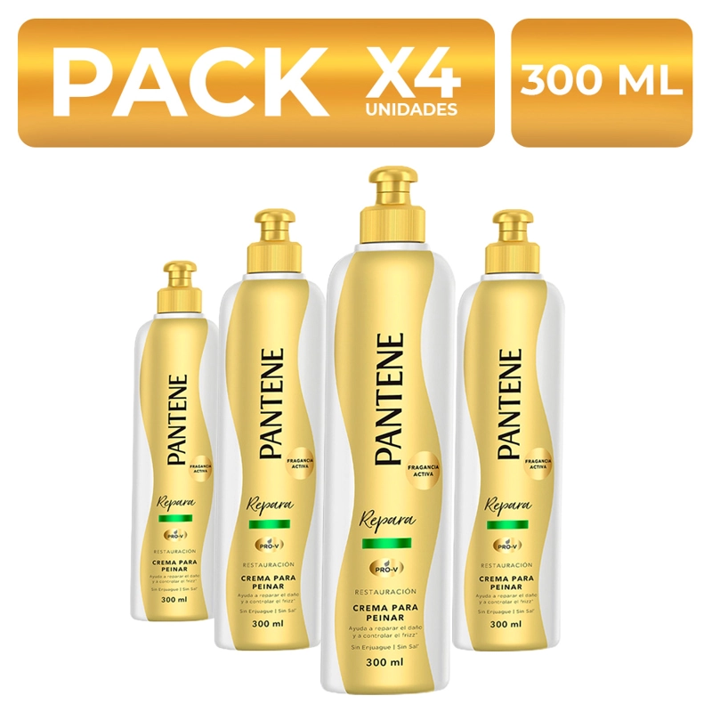 PACKX4 CREMA PARA PEINAR PANTENE RESTAURACIÓN 300ML - 1