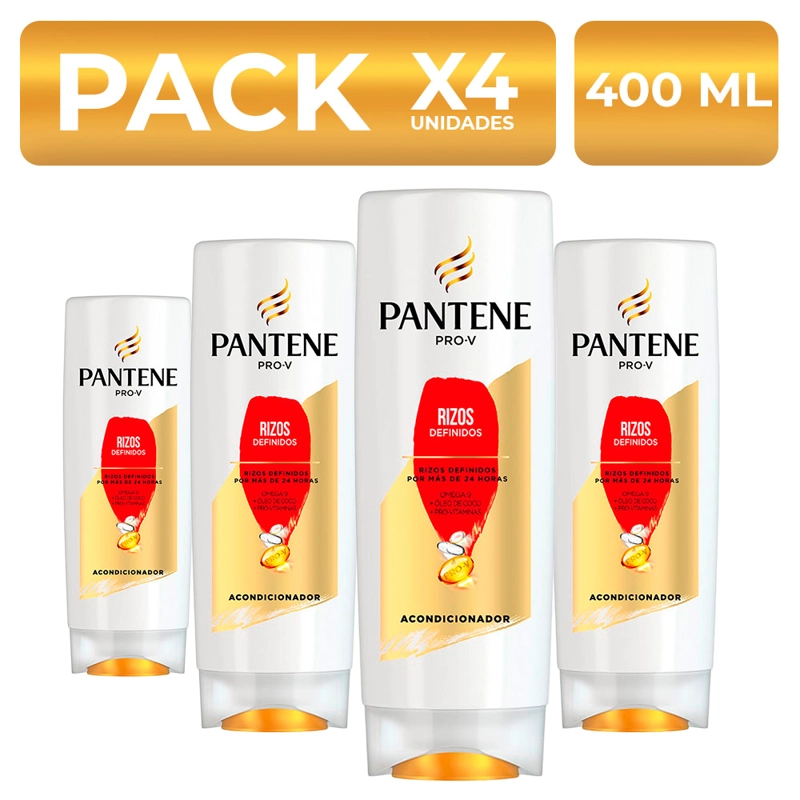 PACKX4 ACONDICIONADOR PANTENE PRO-V RIZOS DEFINIDOS 400ML - 1