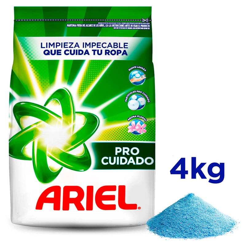 DETERGENTE EN POLVO ARIEL REGULAR PRO CUIDADO 4KG - 1