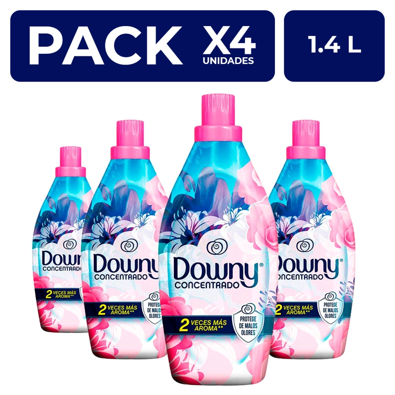 PACKX4 SUAVIZANTE PARA ROPA DOWNY CONCENTRADO FLORAL 1.4L - 1