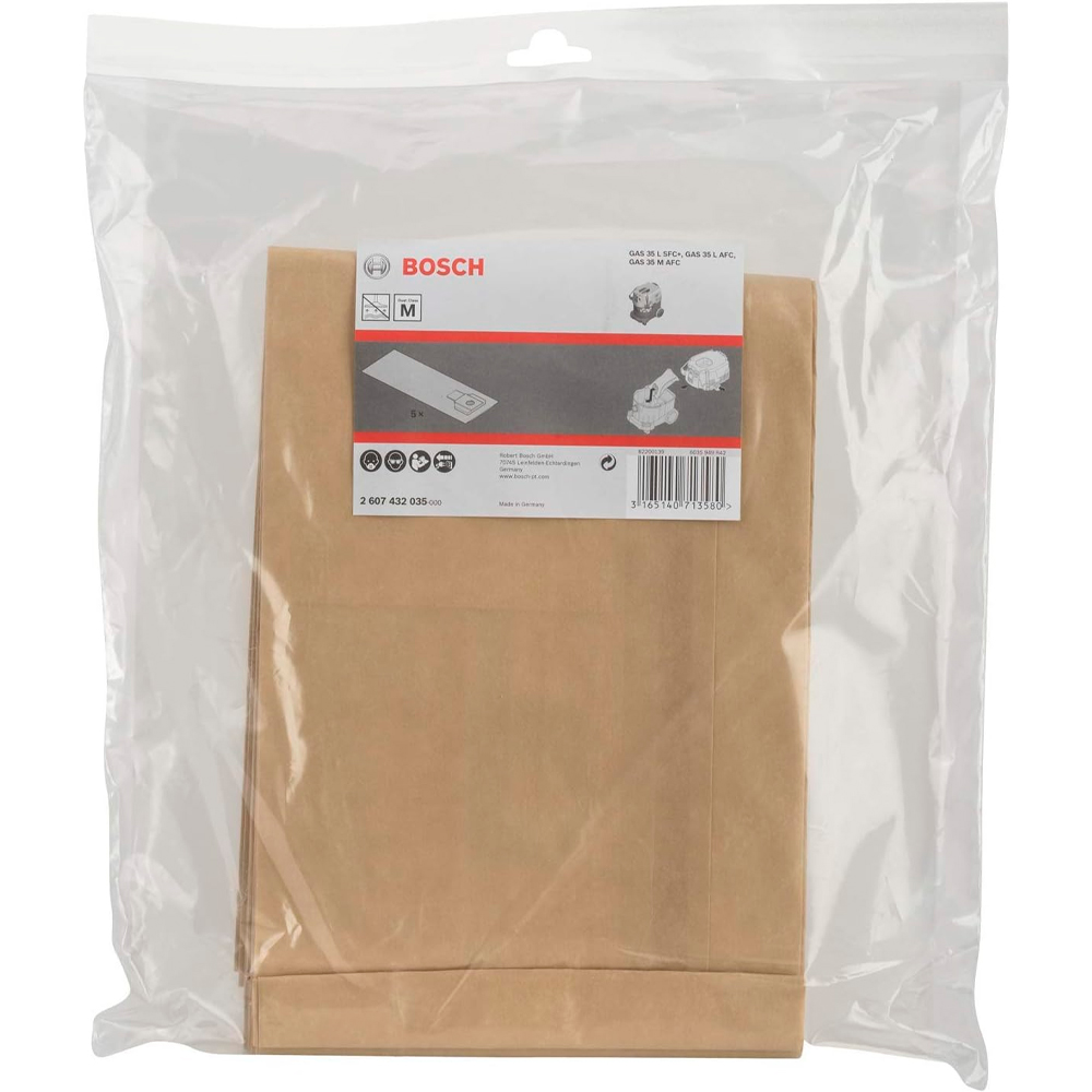 BOLSAS DE PAPEL PARA ASPIRADORA GAS 35 BOSCH X5 UNIDADES - 2