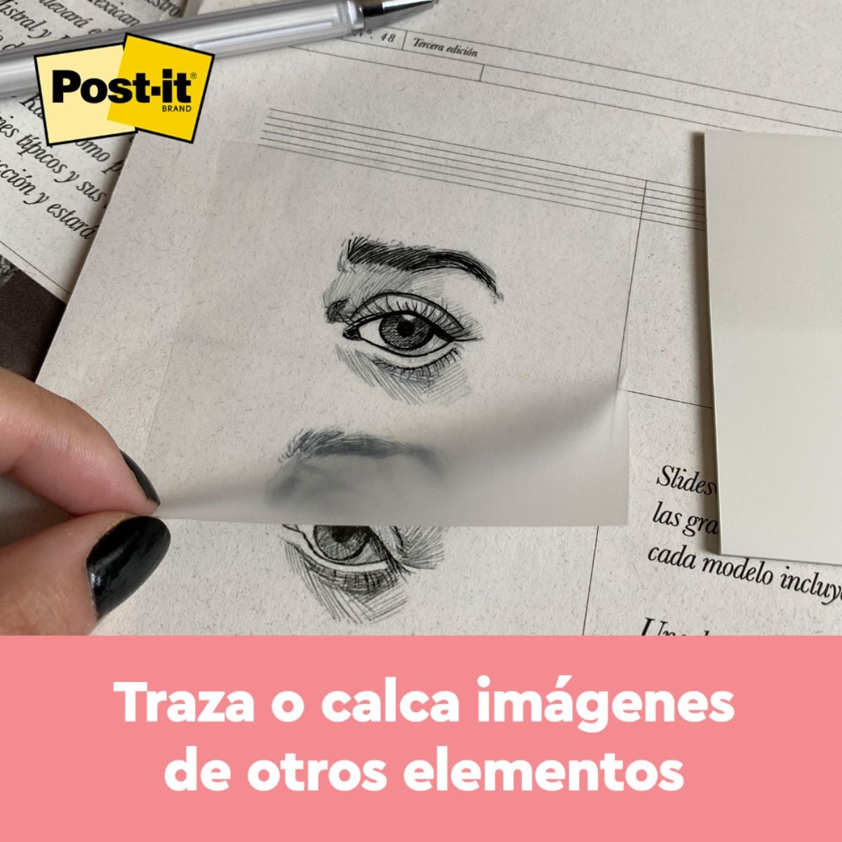 PACK X3 NOTAS ADHESIVAS POST-IT TRANSPARENTES 73MM X 73MM - 4