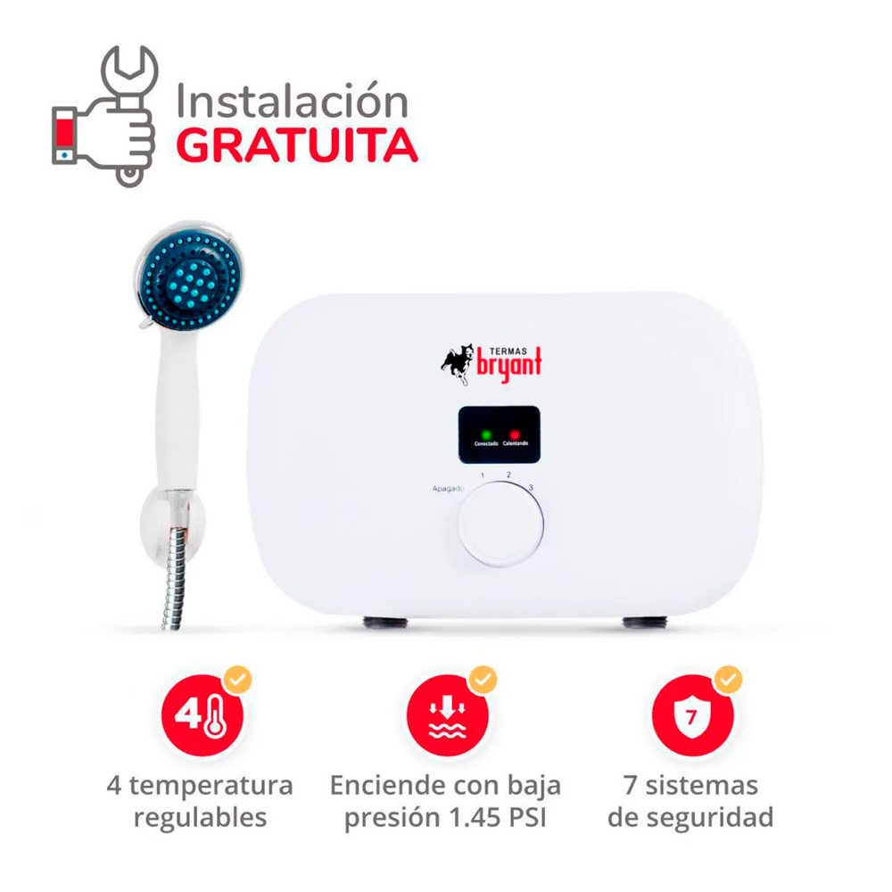 RAPIDUCHA ELÉCTRICA BRYANT ONE 4.5 KW DISPLAY DIGITAL - 2