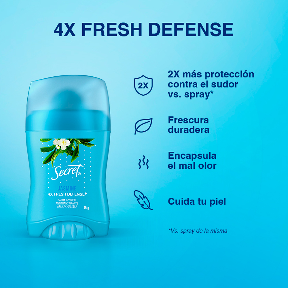 ANTITRANSPIRANTE EN BARRA SECRET STICK JASMINE 45G - 2