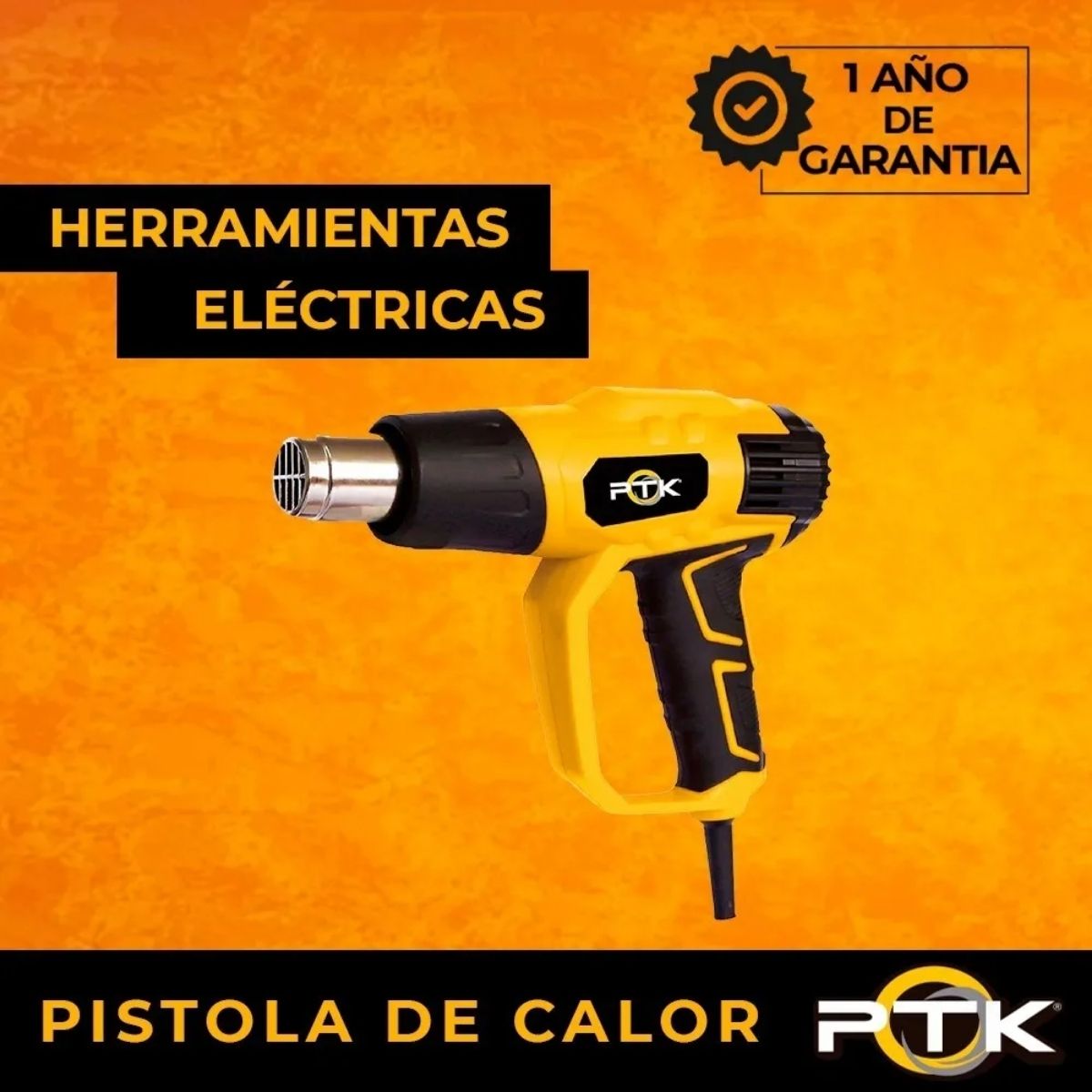 PISTOLA DE CALOR PTK 2000W PROFESIONAL 2 NIVELES TEMPERATURA - 4