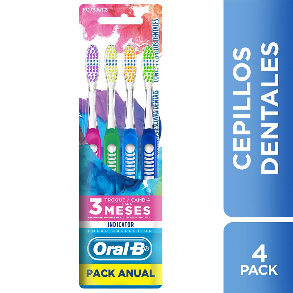 CEPILLO DENTAL ORAL B INDICATOR COLORS PACK ANUAL 4 UNIDADES - 1