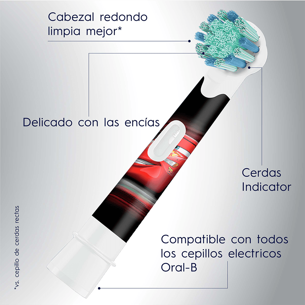 CABEZALES REPUESTO ORAL-B DISNEY CARS CEPILLO ELÉCTRICO 2UN - 4