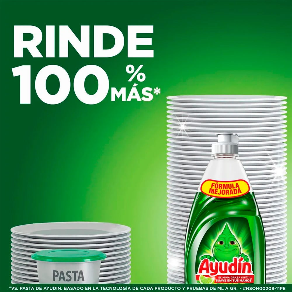 LAVAVAJILLAS LÍQUIDO AYUDÍN LIMA Y LIMÓN 900ML - 4