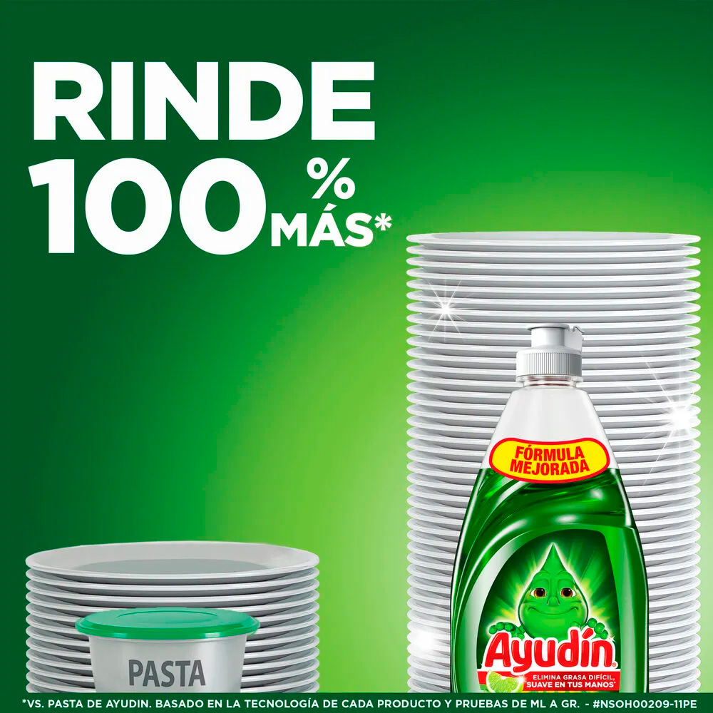 LAVAVAJILLAS LÍQUIDO AYUDÍN LIMÓN Y SÁBILA 215ML + ESPONJA - 2