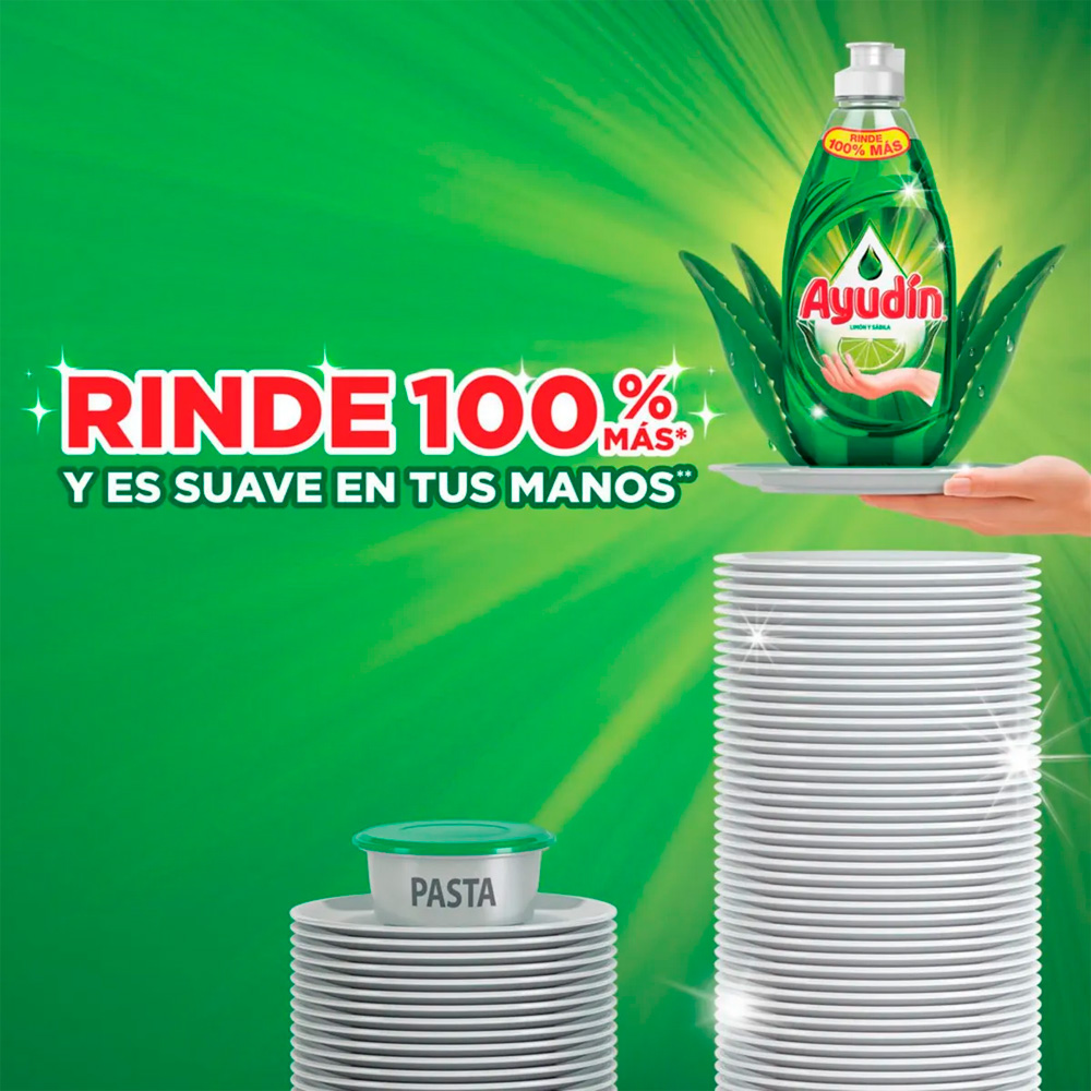 LAVAVAJILLAS LÍQUIDO AYUDÍN LIMÓN Y SÁBILA 1.2LTS - 2