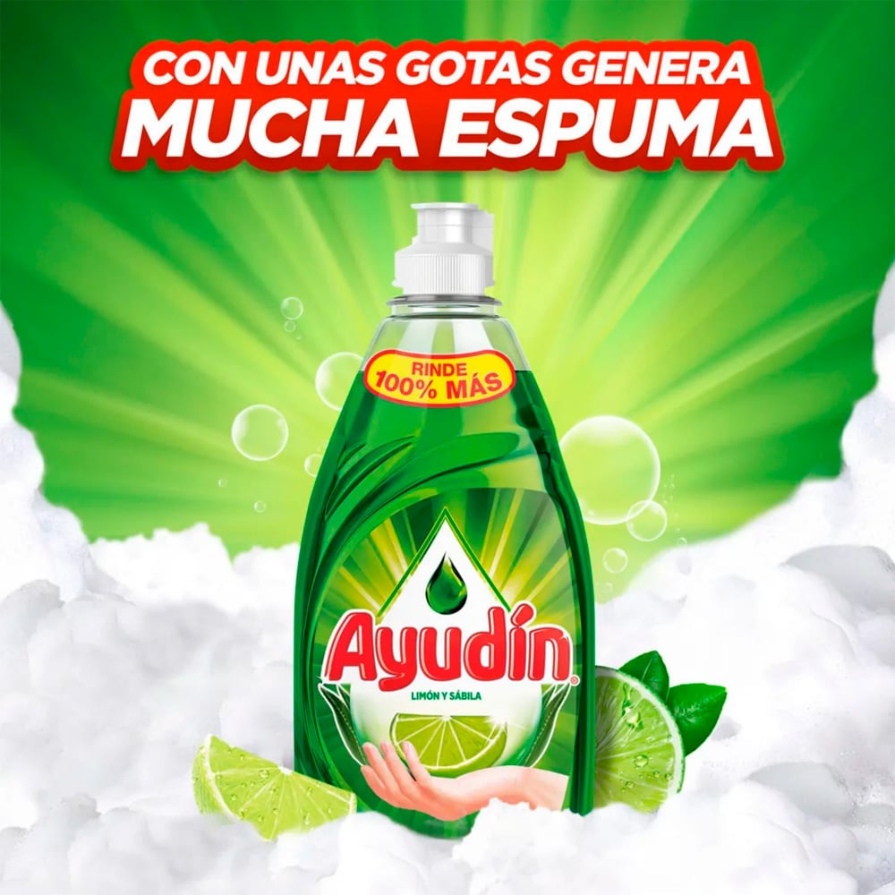 LAVAVAJILLAS LÍQUIDO AYUDÍN LIMÓN Y SÁBILA 1.2LTS - 3