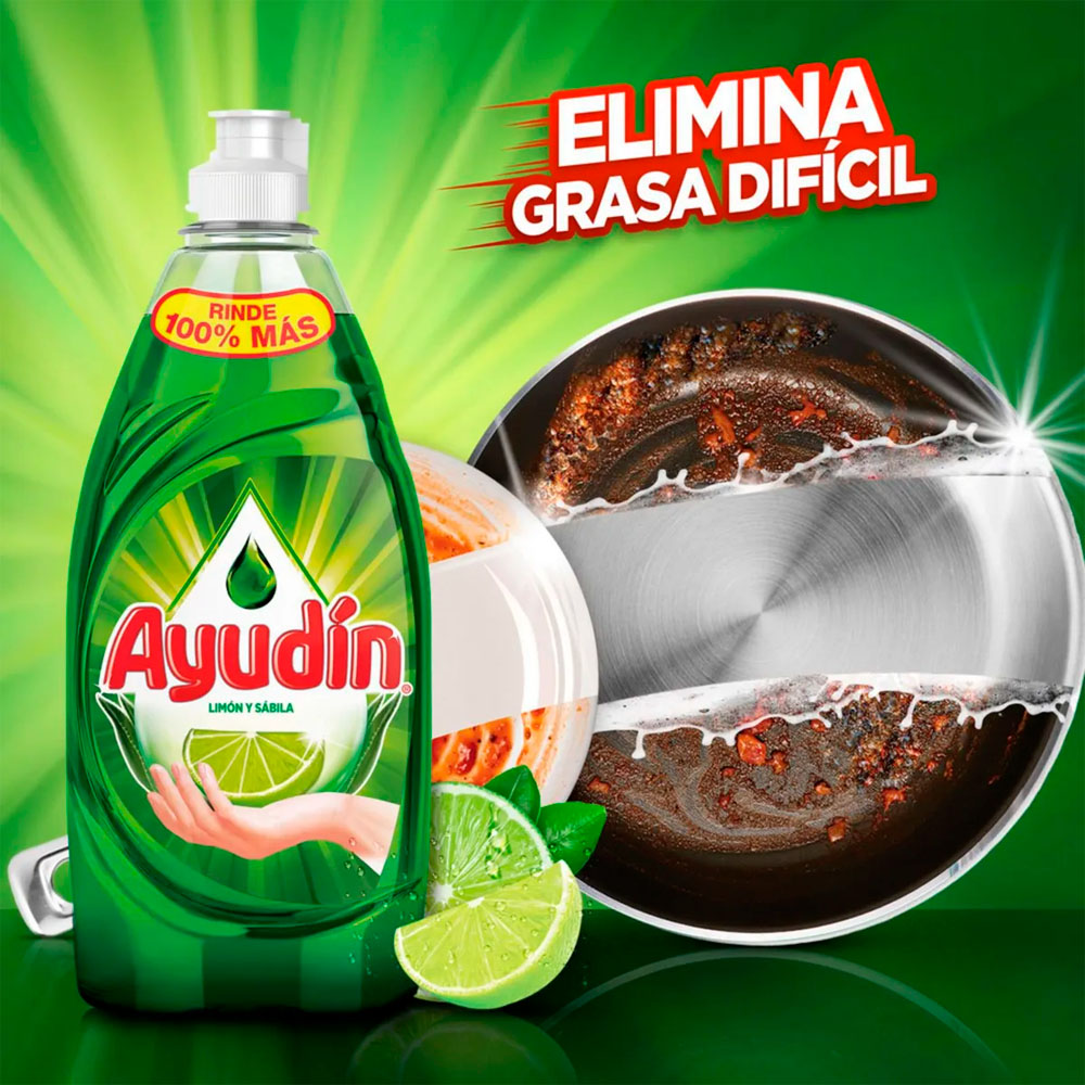 LAVAVAJILLAS LÍQUIDO AYUDÍN LIMÓN Y SÁBILA 1.2LTS - 4
