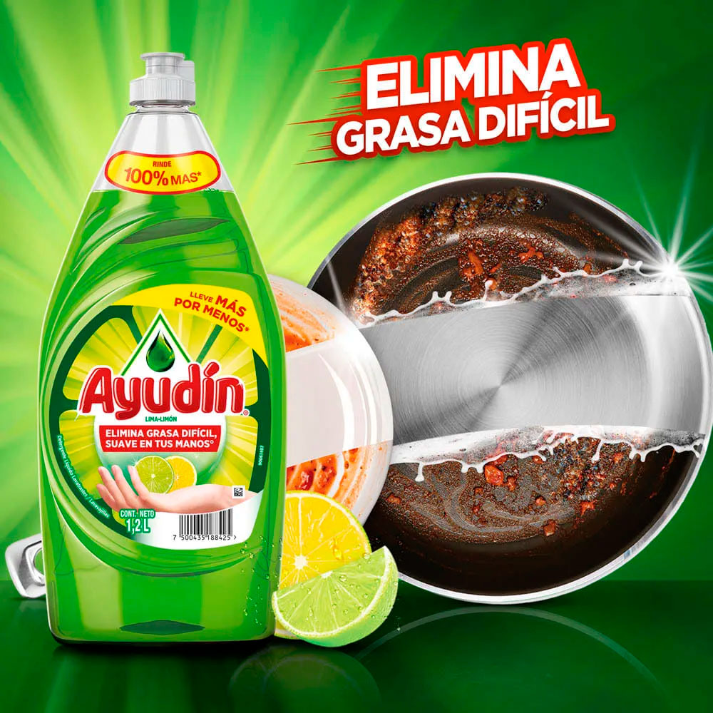 LAVAVAJILLAS LÍQUIDO AYUDÍN LIMA Y LIMÓN 1.2LTS - 2