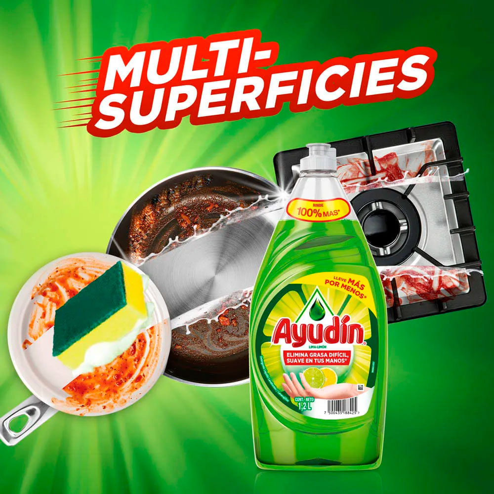 LAVAVAJILLAS LÍQUIDO AYUDÍN LIMA Y LIMÓN 1.2LTS - 3
