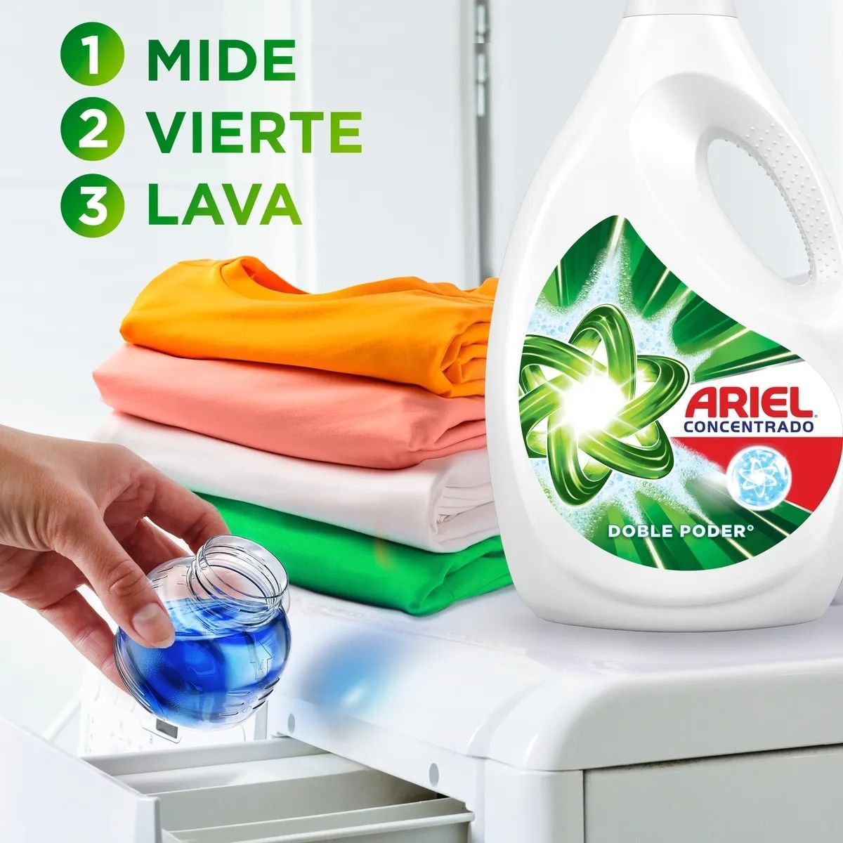 DETERGENTE LIQUIDO ARIEL DOBLE PODER CONCENTRADO 800ML - 3