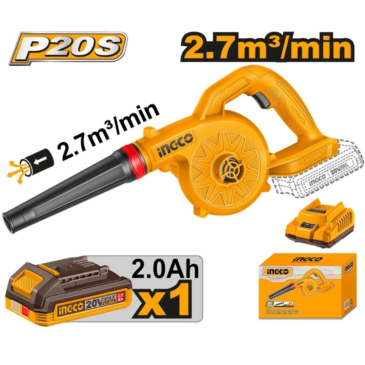SOPLADORA ASP.2.7 M3/MIN INC. 1BAT 2AH CABLI20781 - 2