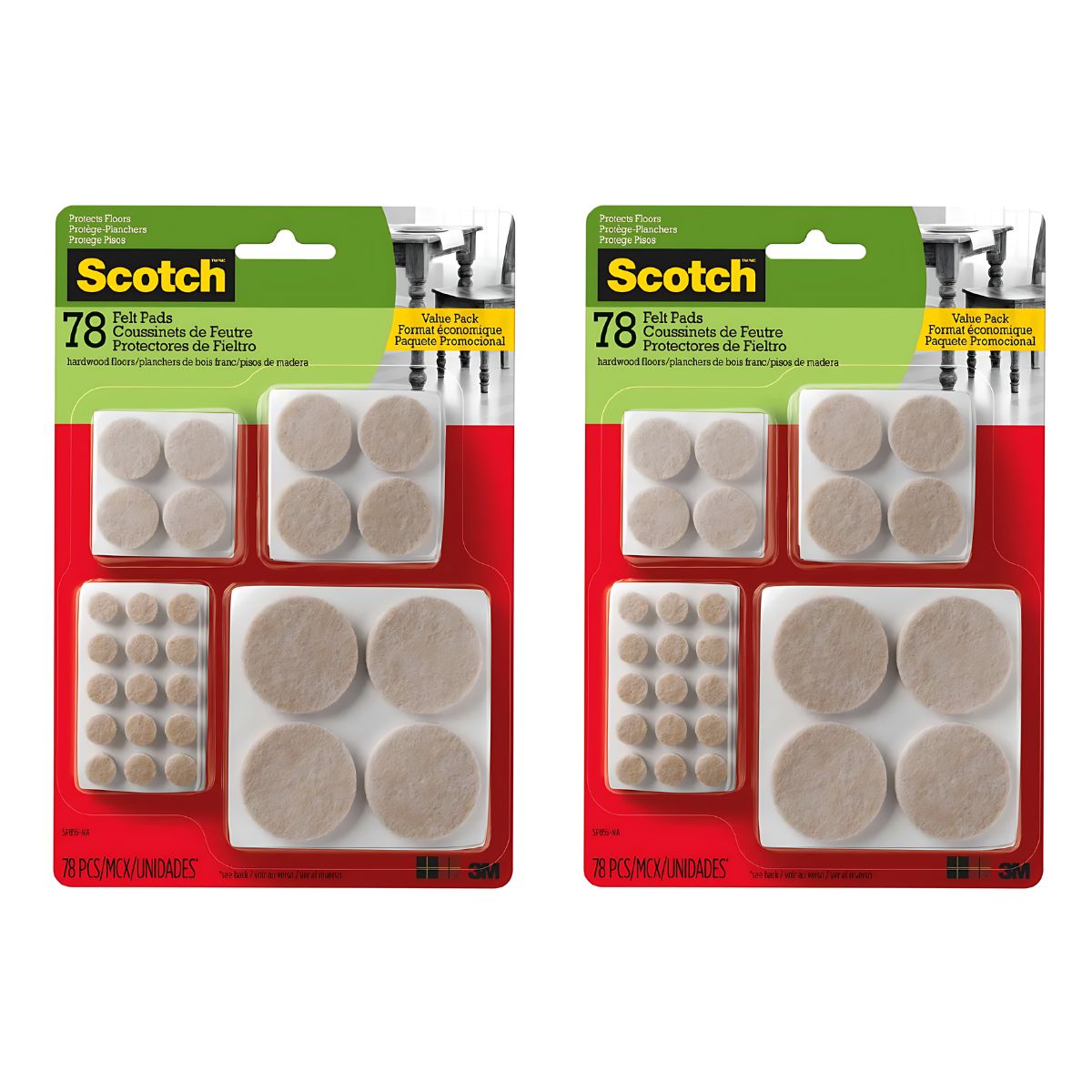 PACK X2 FIELTROS SCOTCH CIRCULARES BEIGE X78 - 1