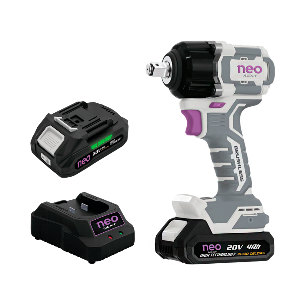 LLAVE DE IMPACTO BL 20V 650 NM + 2 BATERÍAS 4.0AH + CARGADOR - 1