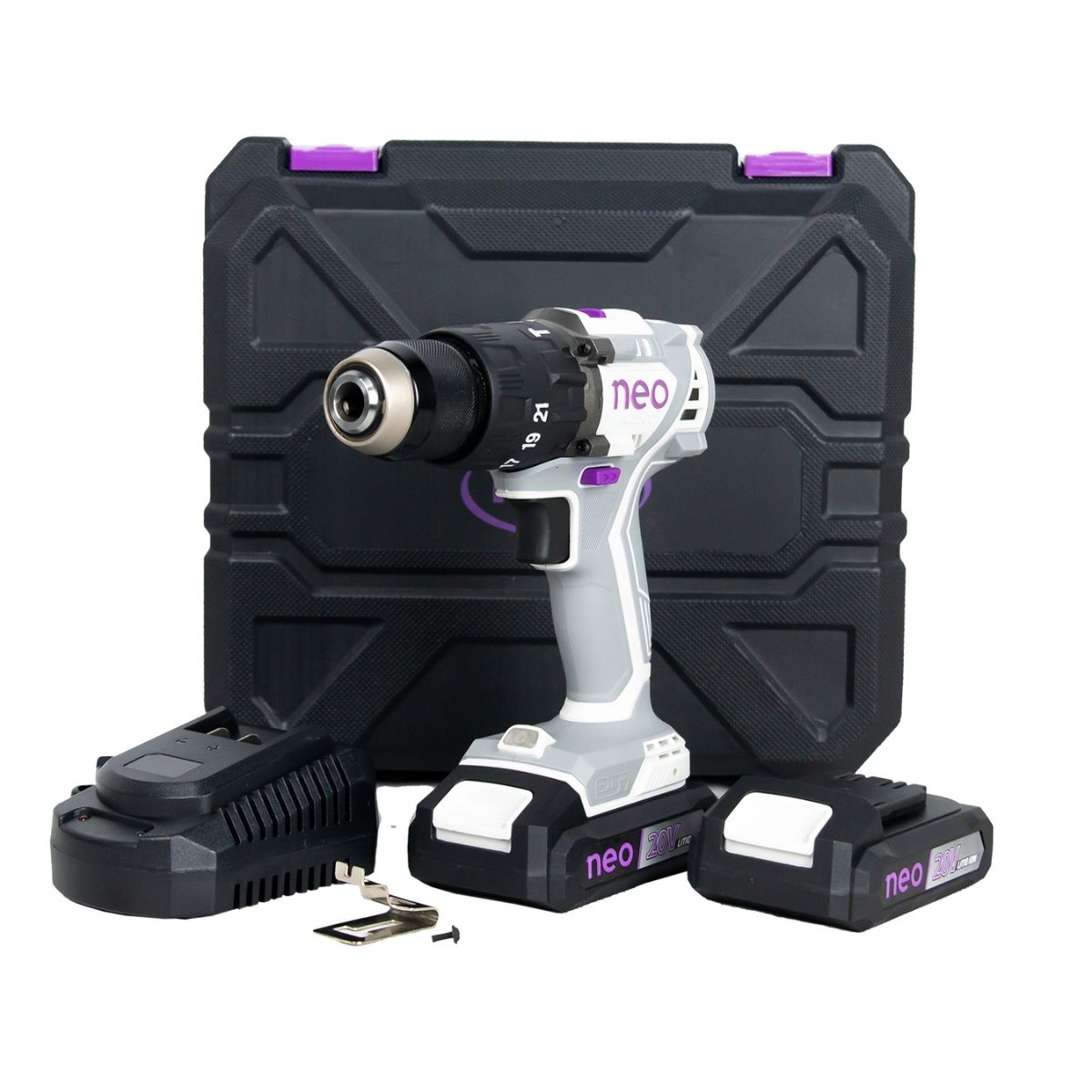 TALADRO ATORNILLADOR PERCUTOR BRUSHLESS 1/2' 80NM + 2 BATERÍAS + CARGADOR NEO TP 1213/4/20 K2 - 1