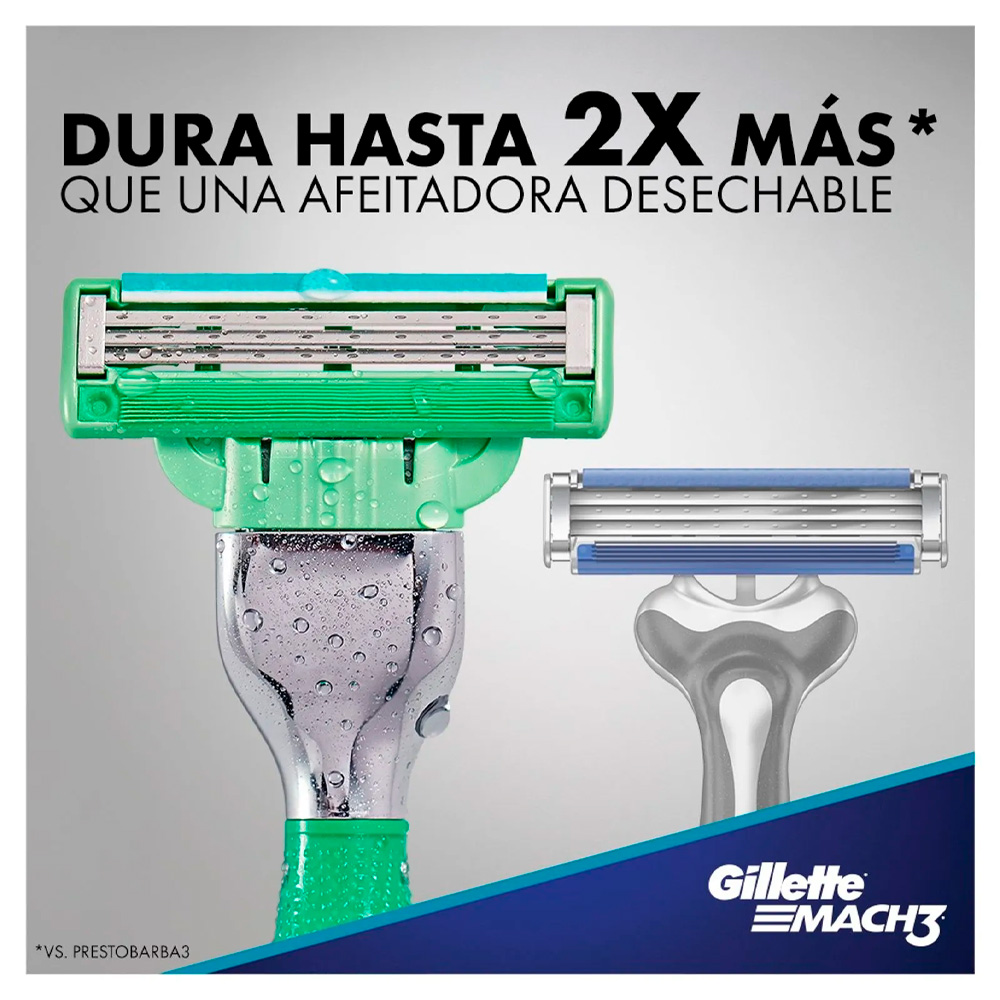 MAQUINA DE AFEITAR GILLETTE MACH3 SENSITIVE AQUAGRIP + 2REP. - 2