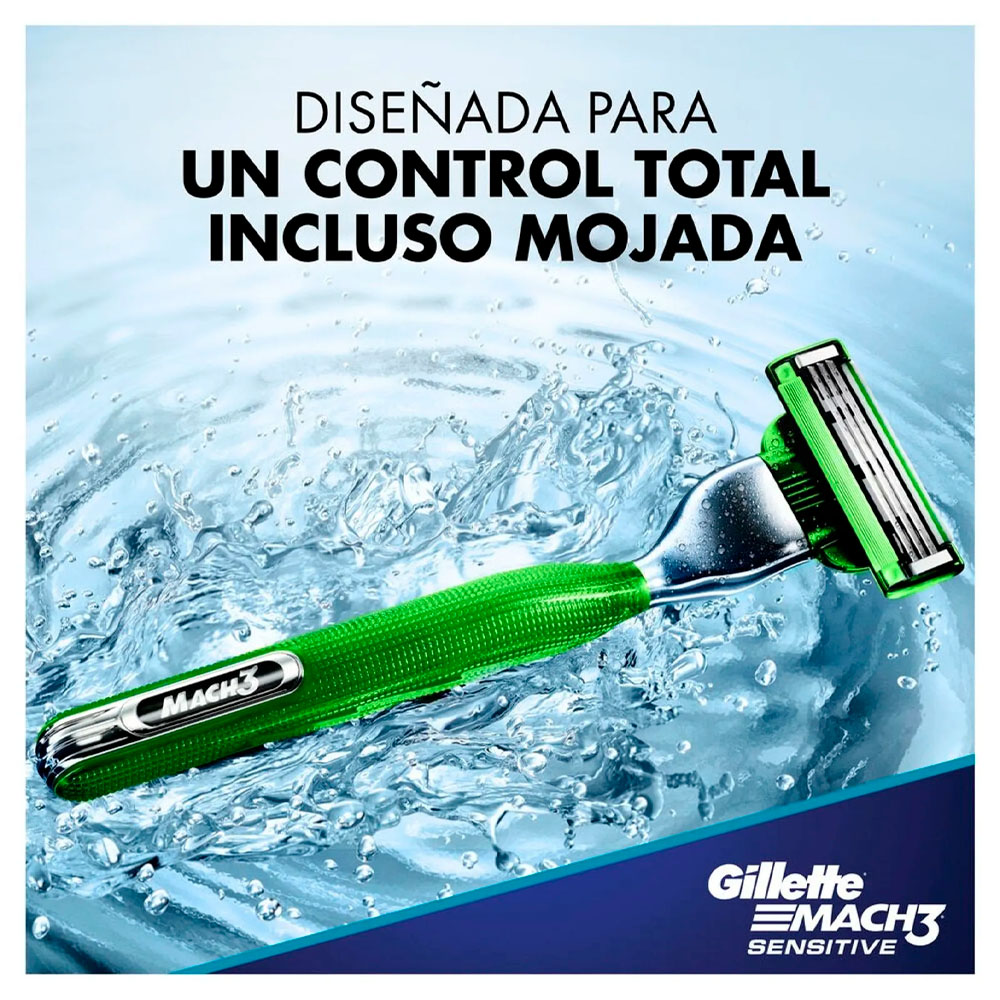 MAQUINA DE AFEITAR GILLETTE MACH3 SENSITIVE AQUAGRIP + 2REP. - 3