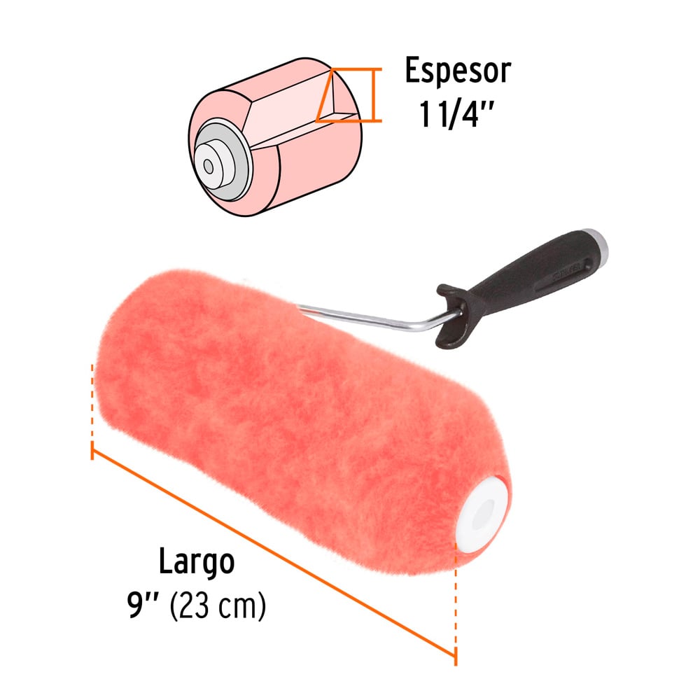 RODILLO PARA PINTAR 9' X 1-1/4' SUPERFICIES EXTRA RUGOSAS - 3
