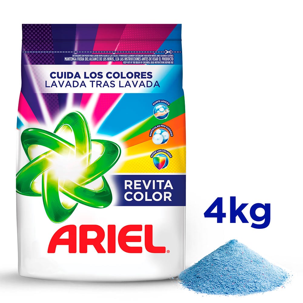 DETERGENTE EN POLVO ARIEL REVITACOLOR POWERED 4KG - 1