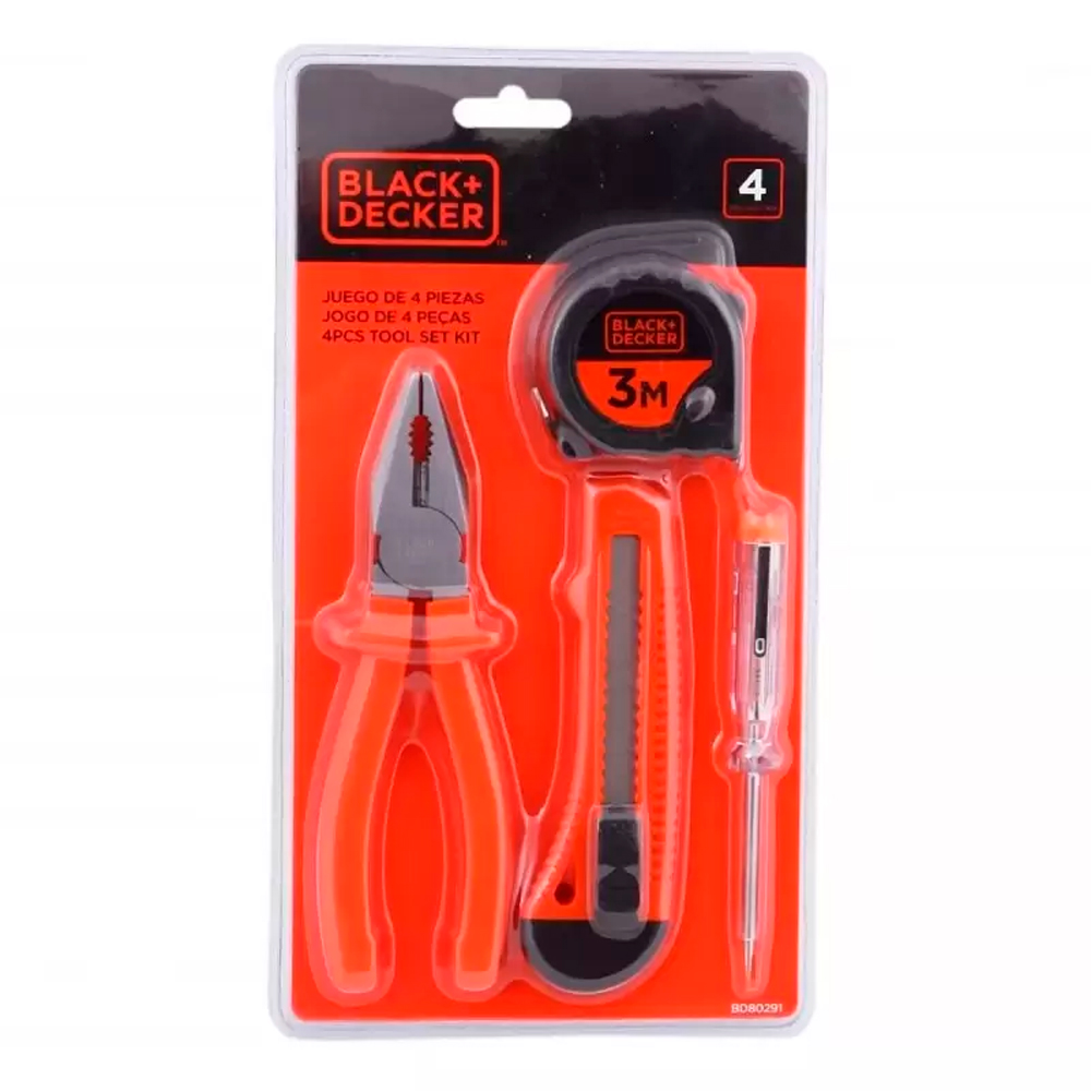 JUEGO 4 PZ BLACK Y DECKER HERRAMIENTAS MANUALES BD80291 - 1