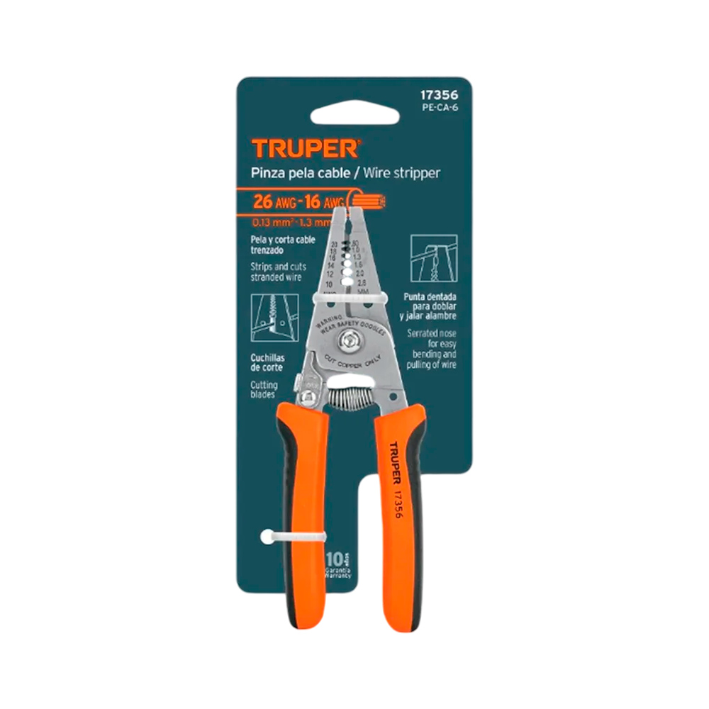 ALICATE 6' PELA CABLES 22 A 10 AWG TRUPER - 2